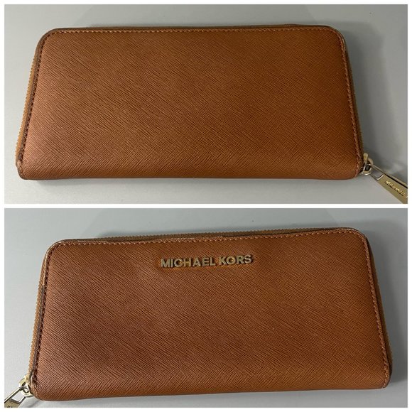 Michael Kors Hamilton Camel Brown Leather Shoulder Bag w/ A Long Wallet - Picture 12 of 15